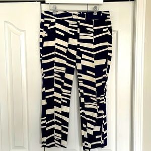 TRINA TURK navy and white printed pants